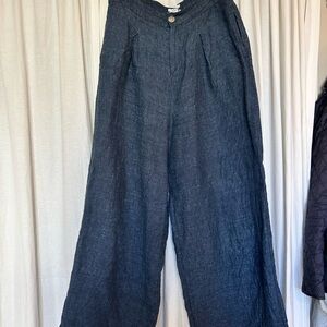 Halston Heritage Navy linen Trousers